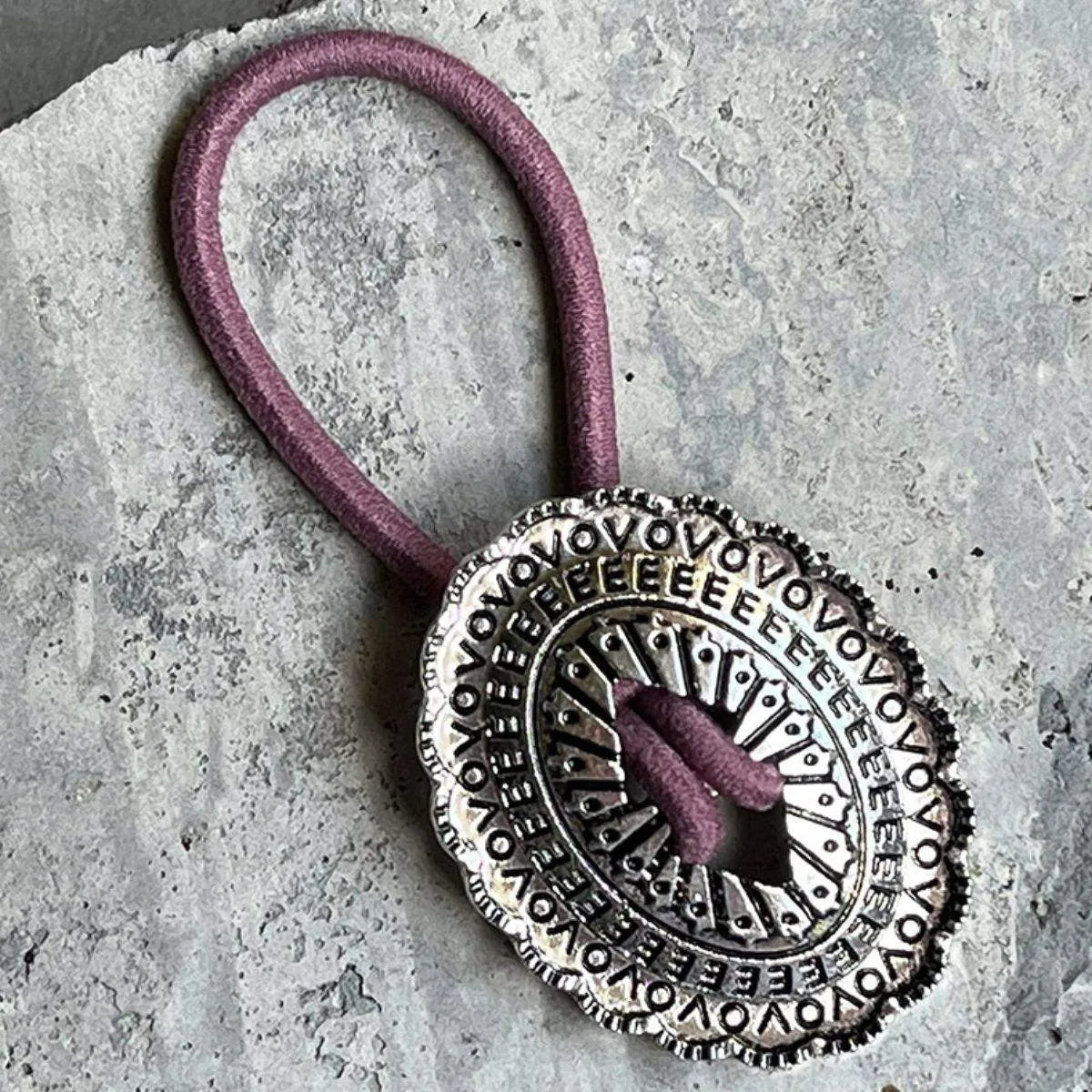 2-Piece Alloy Elastic Hair Ropes Light Mauve One Size Hair Accessories - Tophatter Daily Deals
