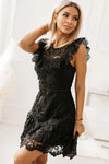 Round Neck Cap Sleeve Lace Mini Dress Cocktail Dresses - Tophatter Daily Deals