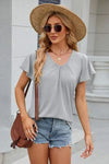 V-Neck Short Sleeve T-Shirt Light Gray Women's T-Shirts - Tophatter Daily Deals