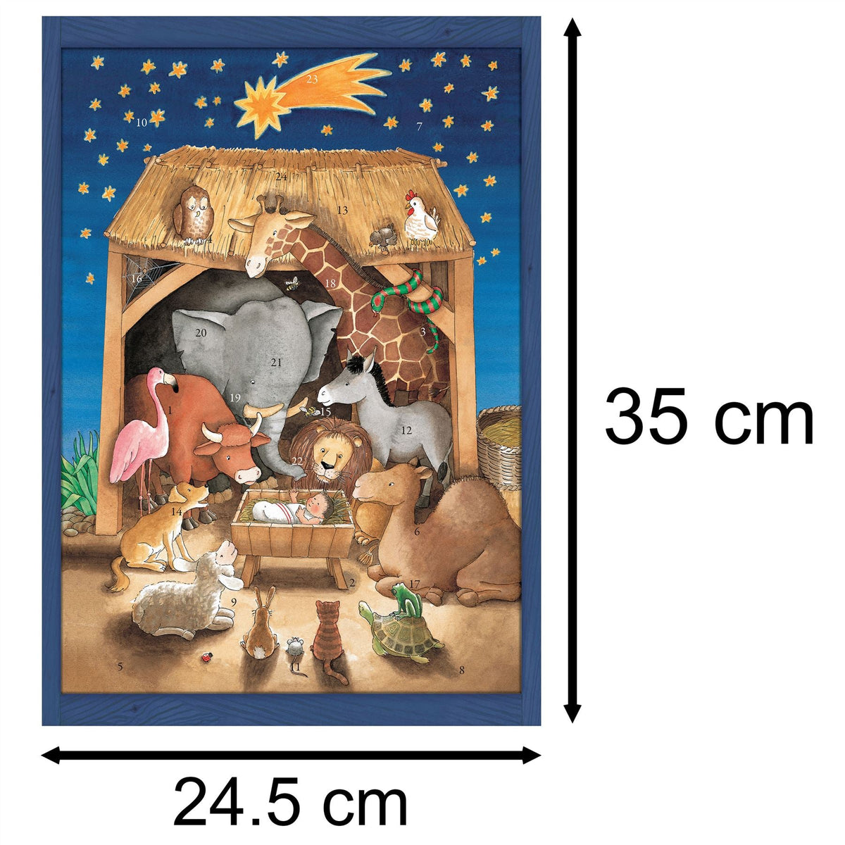 Christmas Advent Calendar Baby Jesus And The Animals | Manger Crib Advent Calendar Traditional Advent Calendar | Picture Advent Calendar Paper Advent Calendar Advent Calendar - Tophatter Daily Deals