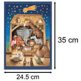 Christmas Advent Calendar Baby Jesus And The Animals | Manger Crib Advent Calendar Traditional Advent Calendar | Picture Advent Calendar Paper Advent Calendar Advent Calendar - Tophatter Daily Deals