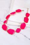 Geometrical Shape Zinc Alloy Frame Resin Necklace Strawberry One Size Necklaces - Tophatter Daily Deals