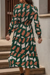 Printed Tied Pocketed Lantern Sleeve Dress Casual Dresses - Tophatter Daily Deals