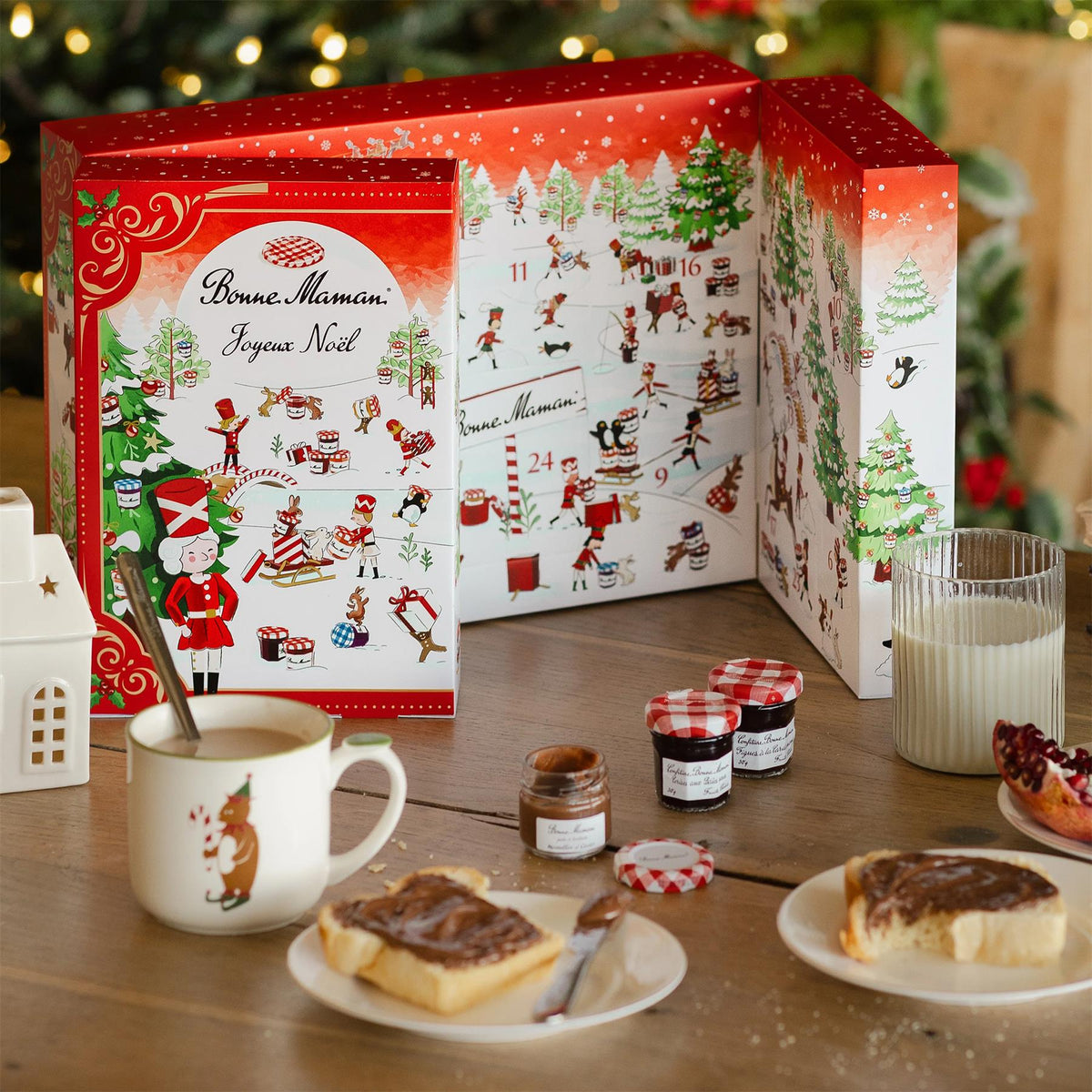 Bonne Maman Christmas Advent Calendar Mini Jars of Conserves & Caramels Advent Calendar - Tophatter Daily Deals