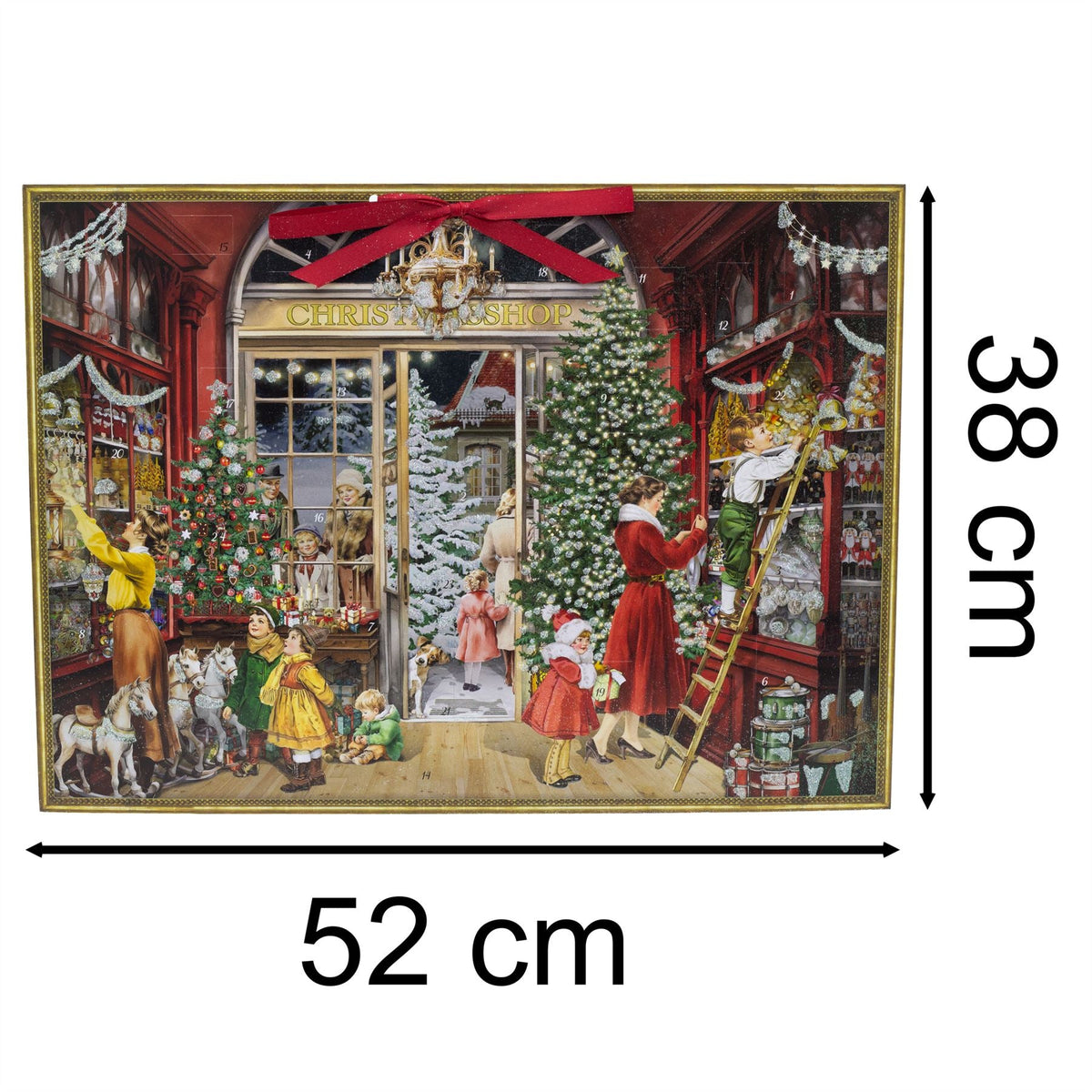 Nostalgic Christmas Toy Shop Advent Calendar with 24 Festive Windows & Ribbon Advent Calendar - Tophatter Daily Deals