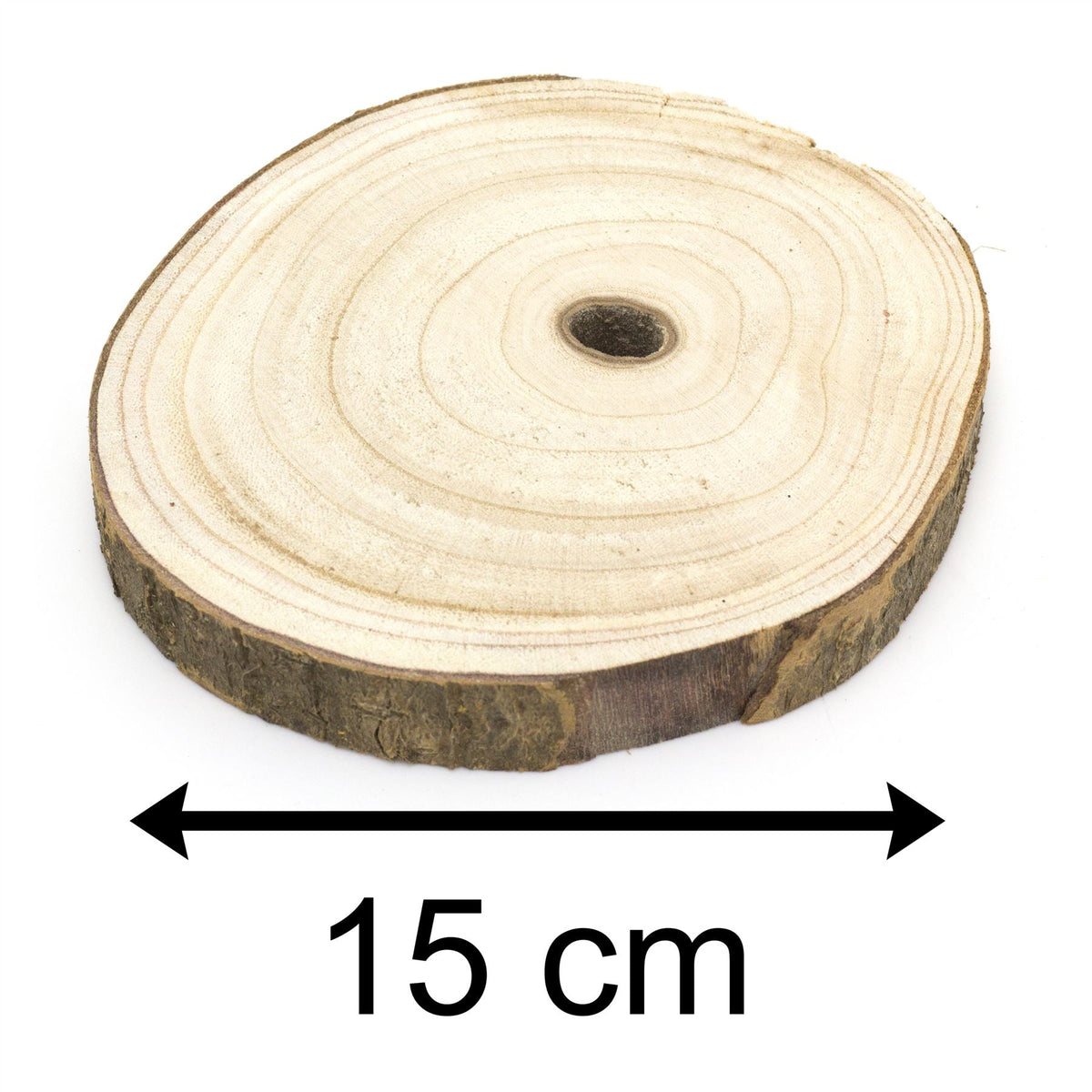 4 Piece Natural Wood Tree Bark Log Slices | Rustic Wedding Decorations Candle Stand | Table Centerpiece Candle Plate - Tophatter Daily Deals