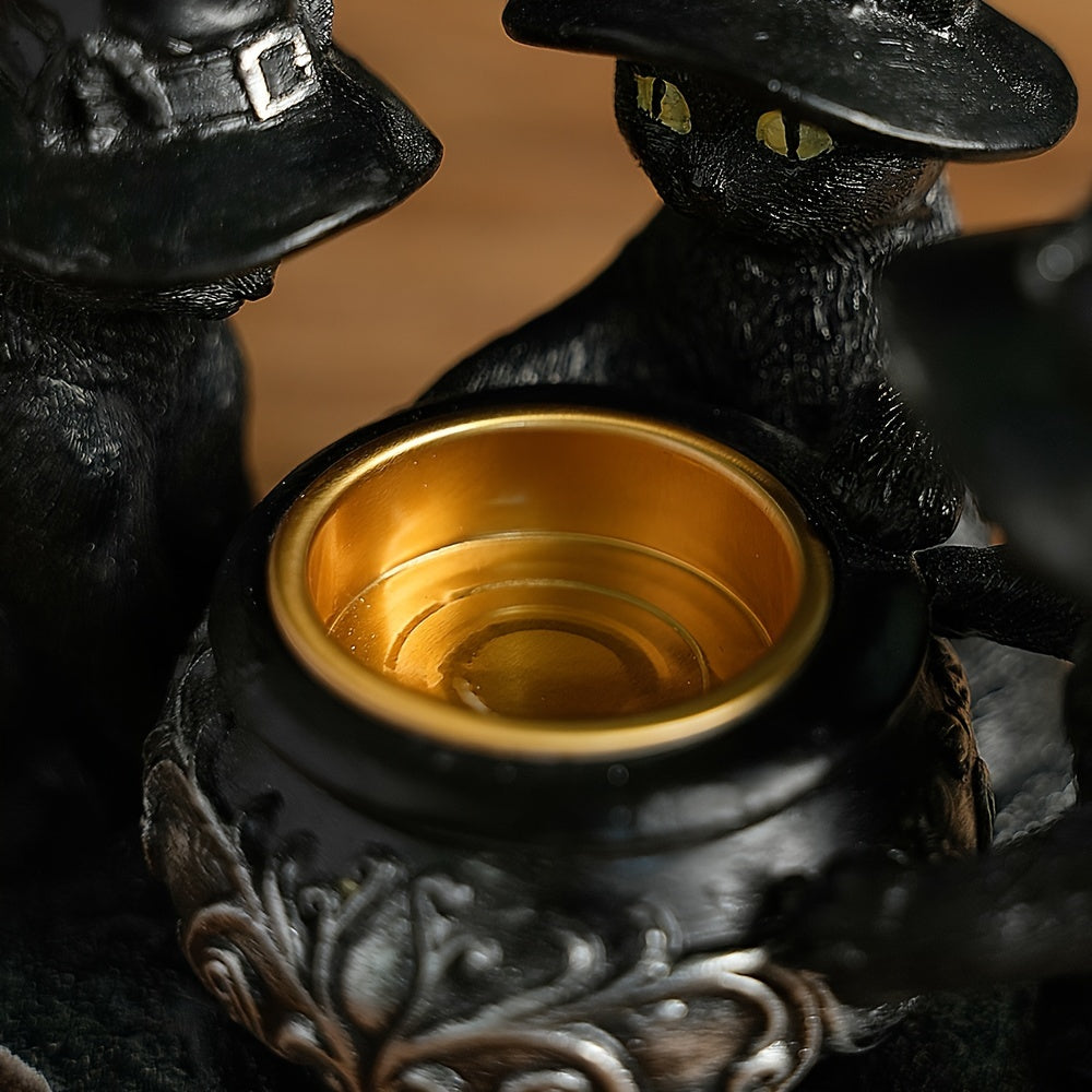 Halloween Witch Cat Sculpture Figurine Halloween - Tophatter Daily Deals