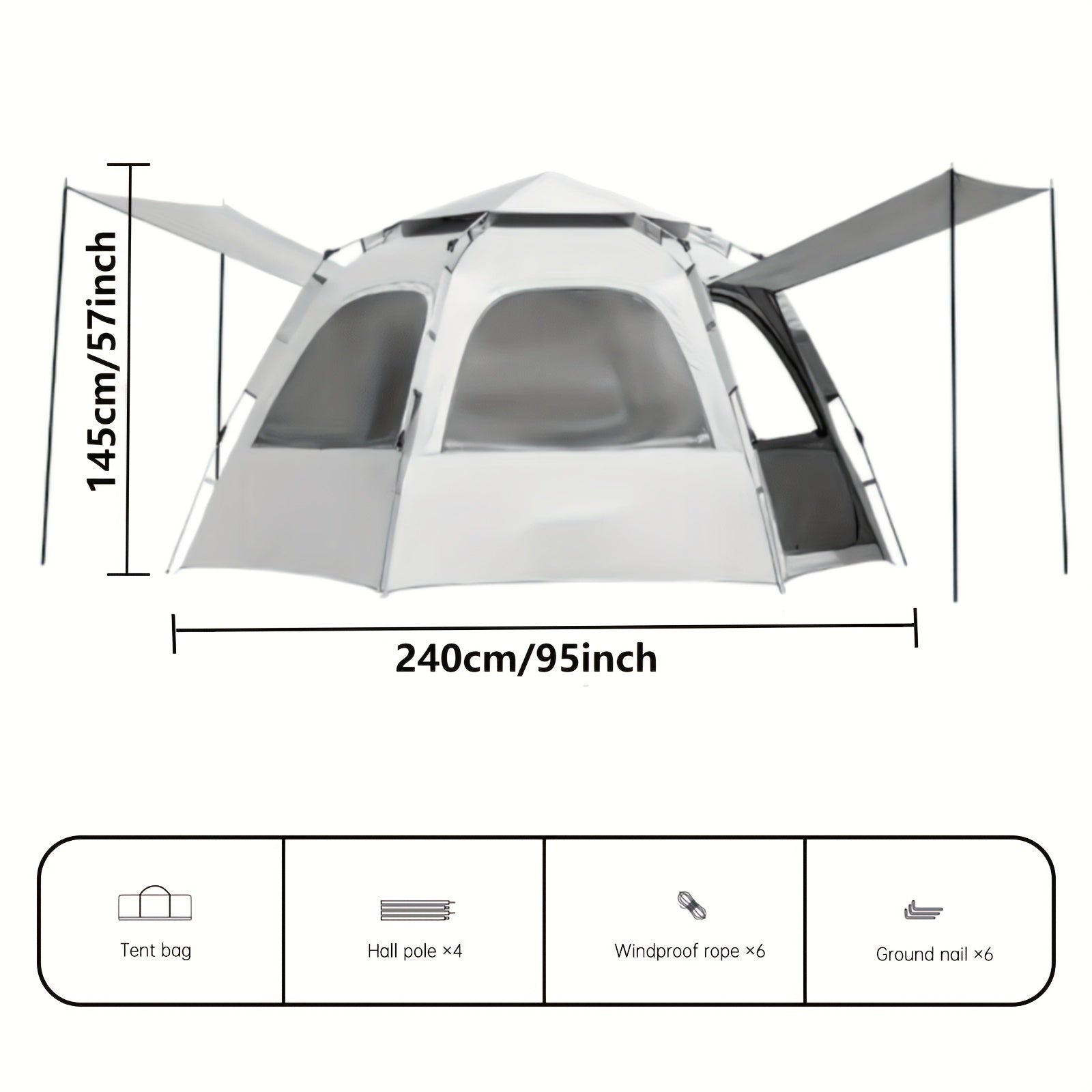 Hexagonal Quick Opening Outdoor Camping Tent 6-Person Camping & Hiking > Tents & Camp Furniture - Tophatter Daily Deals