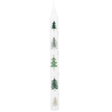 Christmas Tree Dinner Candle | Tall Unscented Taper Christmas Candle - 23cm Candle - Tophatter Daily Deals