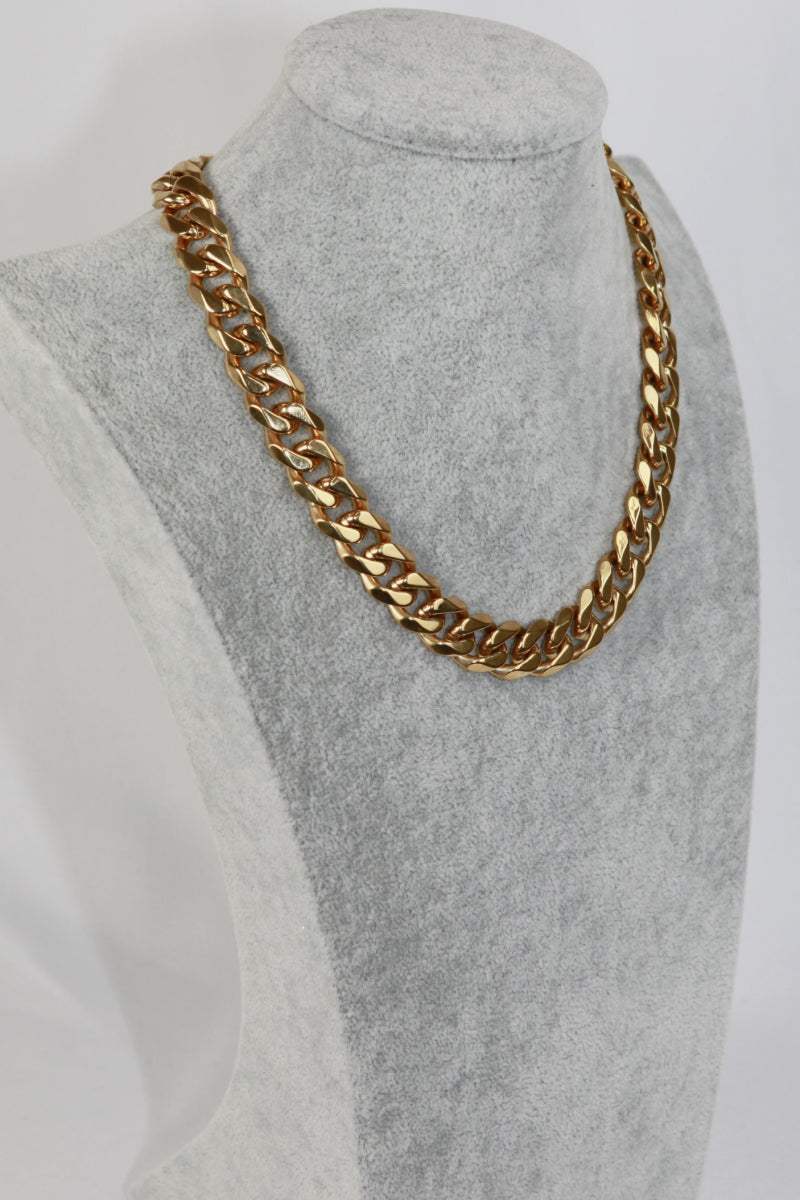 Thick Curb Chain Stainless Steel Necklace Necklaces - Tophatter Daily Deals