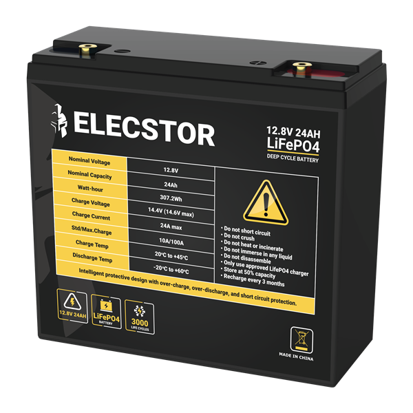 ELECSTOR 12.8V 24AH LIFEPO4 BATTERY - Tophatter's Army Deals MISC - Tophatter Daily Deals