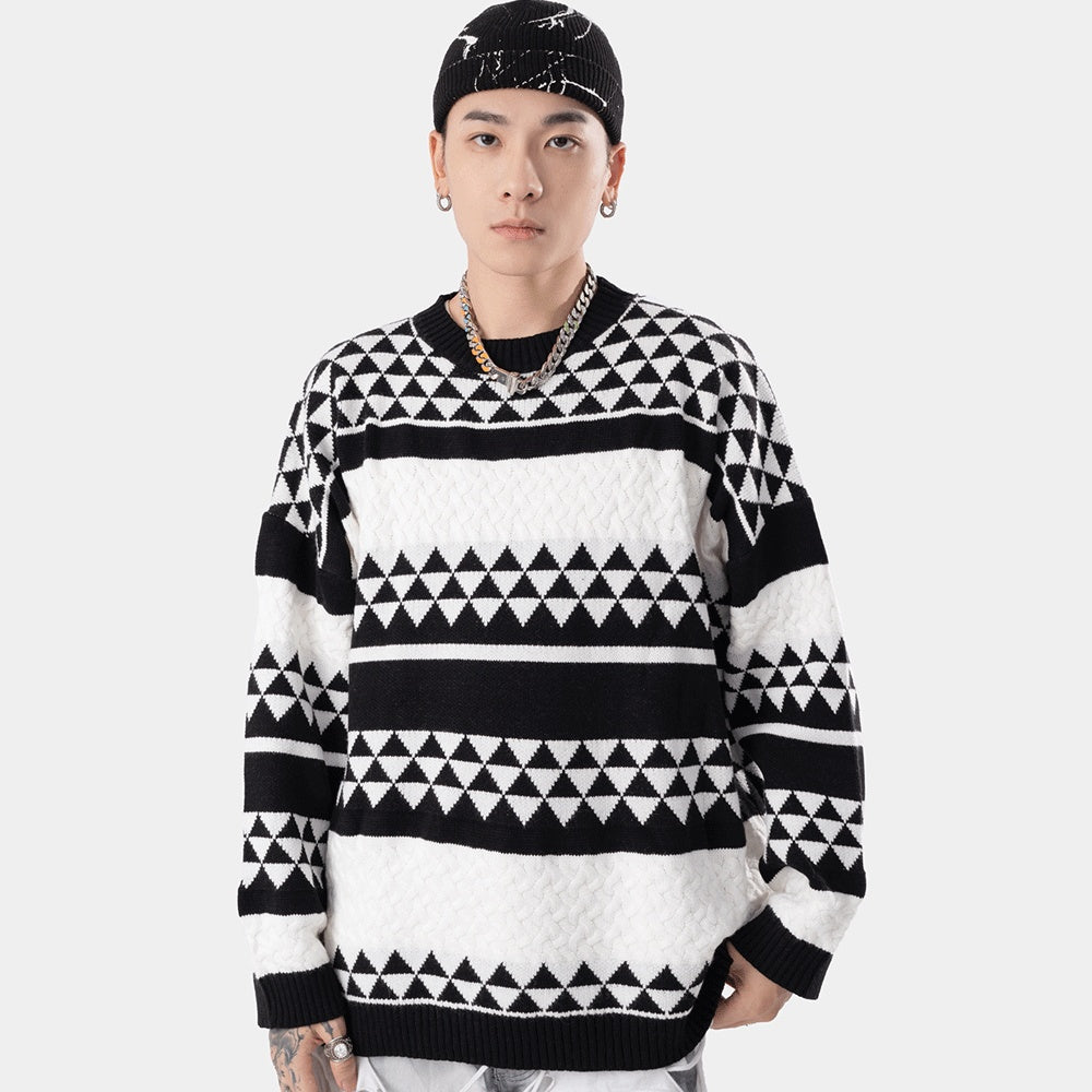 Warm Men’s Jacquard Sweater - Relaxed Fit Knit, Casual 3D Changing Face Moving Picture Frame - Tophatter Daily Deals