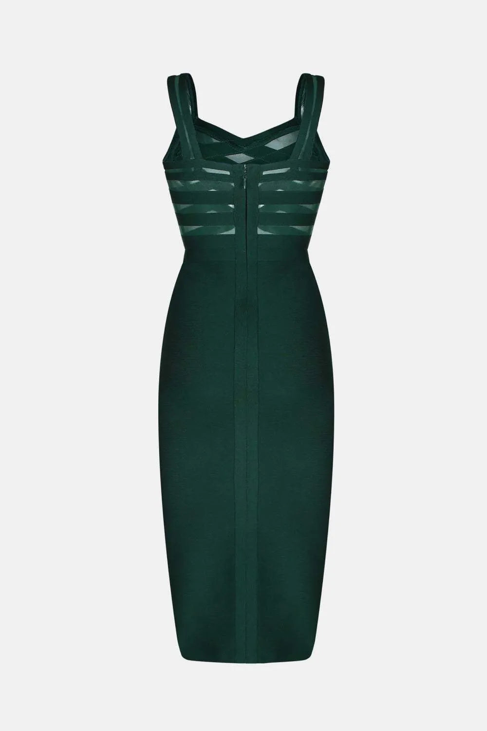 Sleeveless Spliced Mesh Midi Bandage Dress Cocktail Dresses - Tophatter Daily Deals