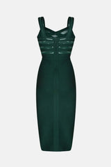 Sleeveless Spliced Mesh Midi Bandage Dress Cocktail Dresses - Tophatter Daily Deals