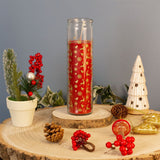Christmas Advent Pillar Candle in Glass Jar | Traditional Christmas Candle 21cm Candle - Tophatter Daily Deals