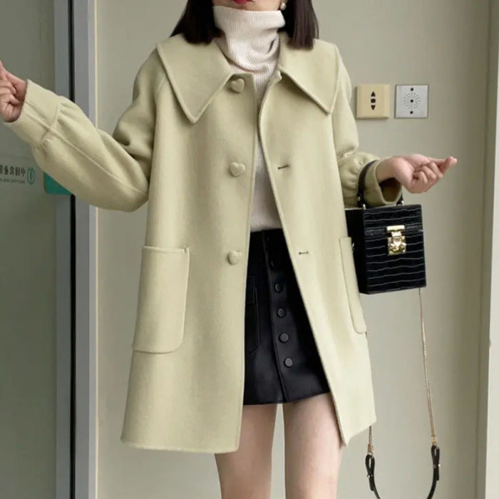 Warm Classic Women’s Wool Coat - Slim A Line, Wool For Fall Matcha Green 3D Changing Face Moving Picture Frame - Tophatter Daily Deals