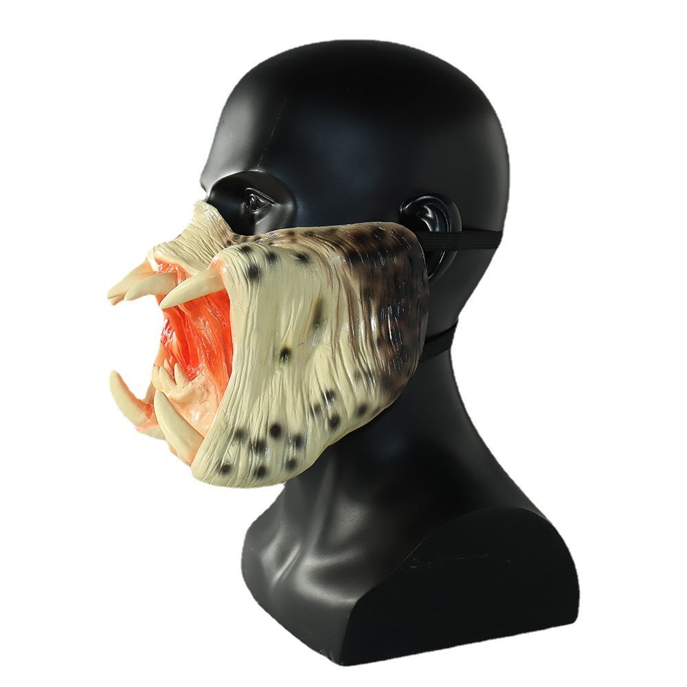 Latex Horror Mask Cannibal Mouth Cosplay Halloween 2025 3D Changing Face Moving Picture Frame - Tophatter Daily Deals