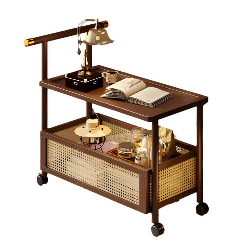 Golden Mobile Side Table with Wheels and Storage Business & Industrial > Food Service > Food Service Carts - Tophatter Daily Deals