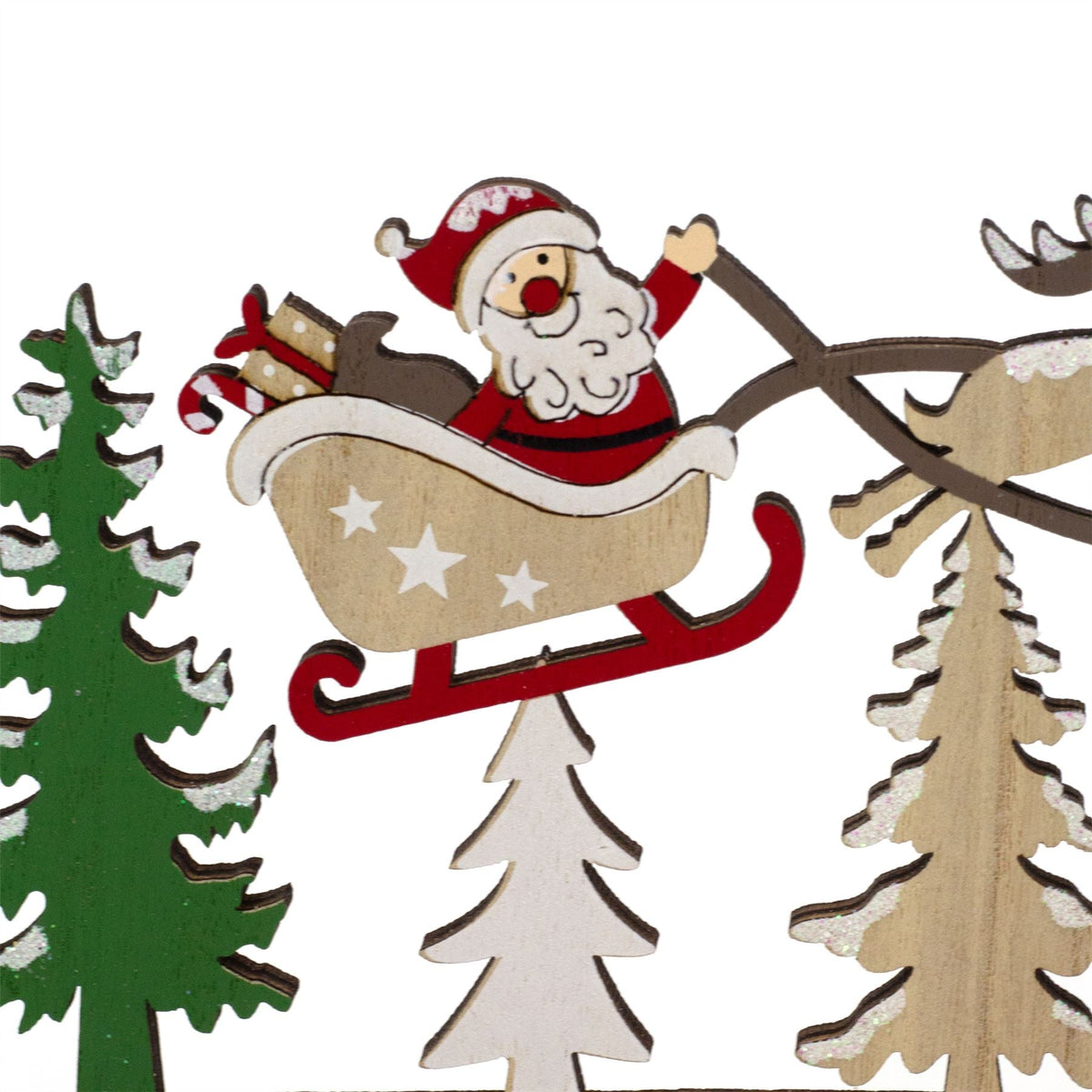 Santa's Sleigh Ride Christmas Advent Calendar | Wooden Christmas Calendar - 45cm Advent Calendar - Tophatter Daily Deals