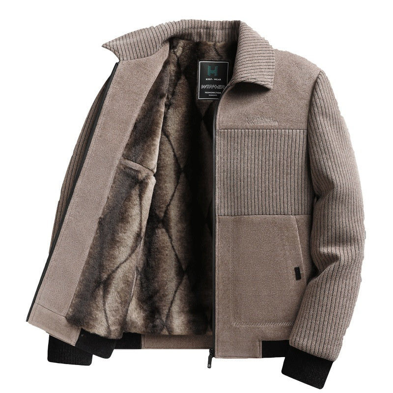 Insulating Refined Men's Padded Coat - Straight Velvet 3D Changing Face Moving Picture Frame - Tophatter Daily Deals