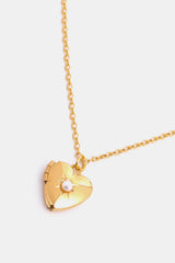Zircon Heart Shape 14K Gold-Plated Pendant Necklace Necklaces - Tophatter Daily Deals
