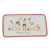 Christmas Quackers Ceramic Duck Plate | Festive Christmas Serving Dish 22x12cm Party Plates - Tophatter Daily Deals