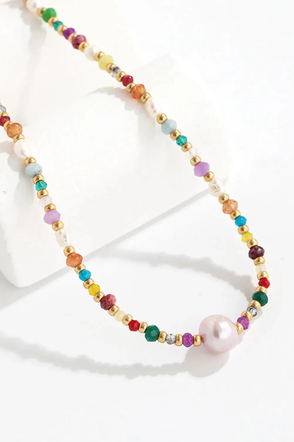 Multicolored Bead Necklace Necklaces - Tophatter Daily Deals