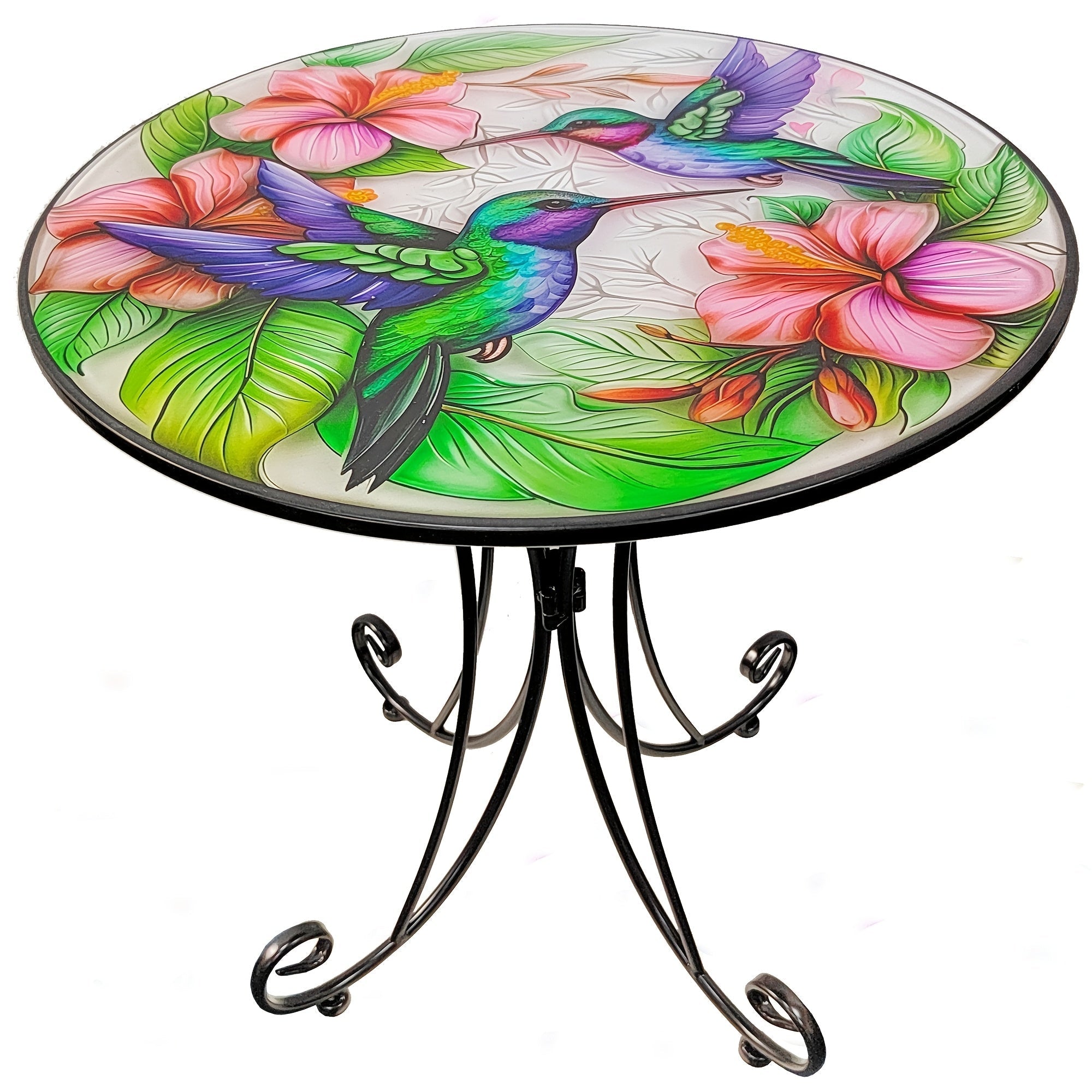 Round Metal Side Table Hummingbird Furniture > Outdoor > Outdoor Tables - Tophatter Daily Deals