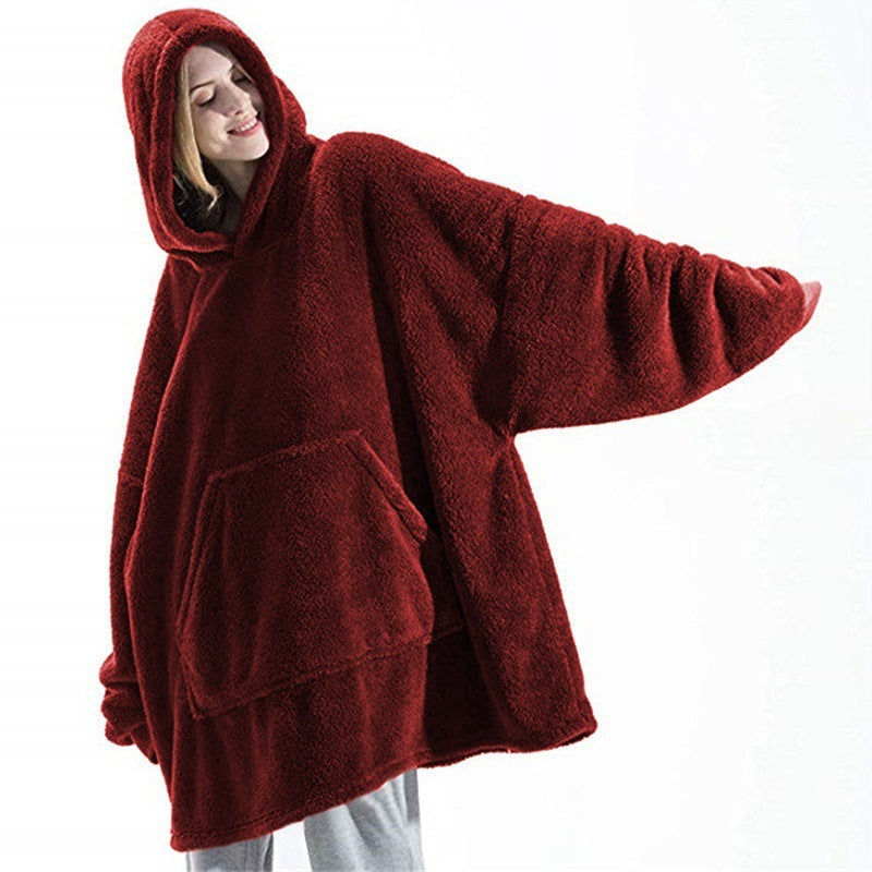 Warm Cozy Women Blanket Hoodie - Oversized Fleece Lounging 3D Changing Face Moving Picture Frame - Tophatter Daily Deals