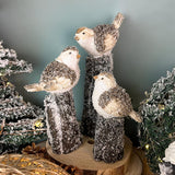 Festive 3 Piece Snowbird Christmas Ornament | Resin Winter Snow Christmas Decoration | Bird Statue Figurine Indoor Christmas Decorations Ornament - Tophatter Daily Deals