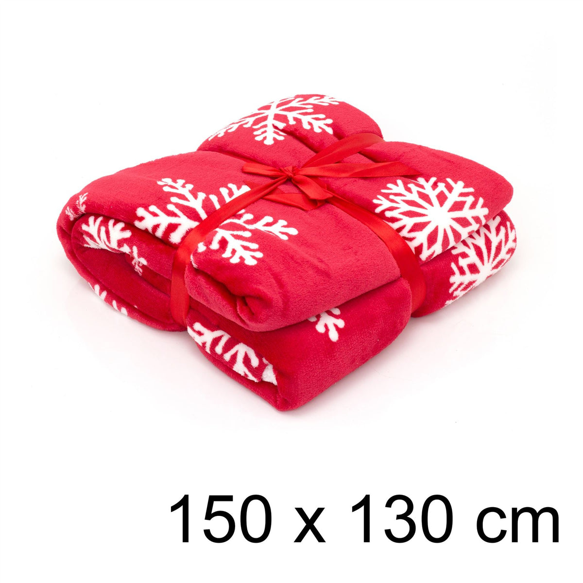Traditional Red Snowflake Plaid Christmas Blanket | Super Soft Luxury Sherpa Fleece Throw Blanket | Snug Throw Sofa Bed Plush Blanket 150 X 130cm Blanket / Throw - Tophatter Daily Deals