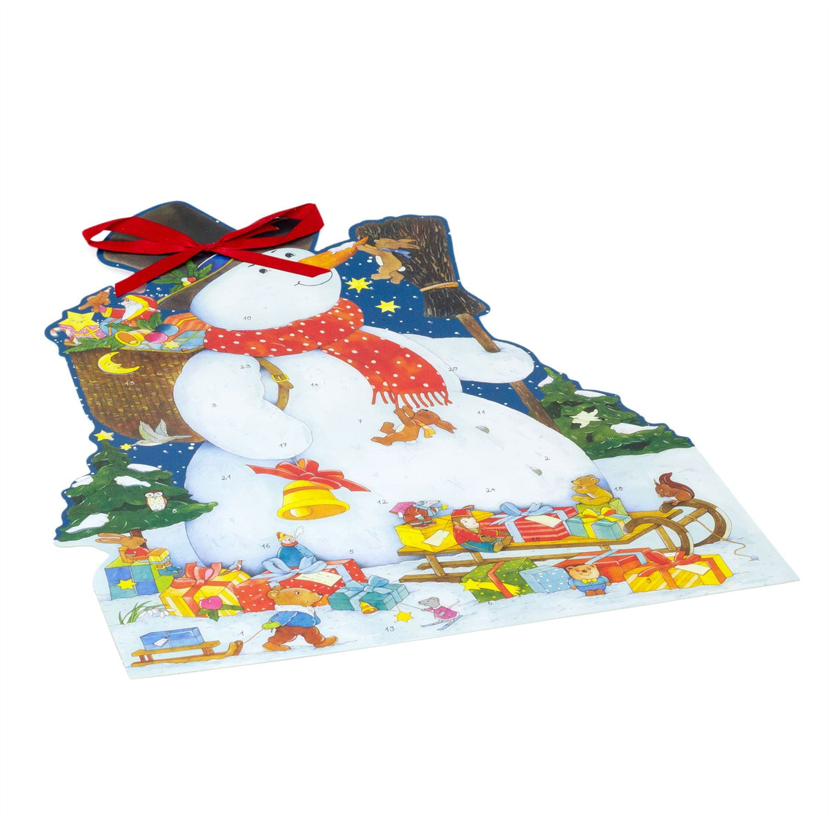 Snowman Advent Calendar | Large Kids Christmas Countdown with Glitter & Ribbon Advent Calendar - Tophatter Daily Deals