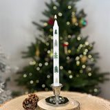 Christmas Tree Dinner Candle | Tall Unscented Taper Christmas Candle - 23cm Candle - Tophatter Daily Deals