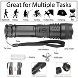 90000 Lumens XHP50.2 Zoom Flashlight USB Rechargeable - Tophatter Daily Deals