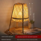 Bamboo Woven Decorative Table Lamp Creative Bedroom Bedside Lamp 0 - Tophatter Daily Deals
