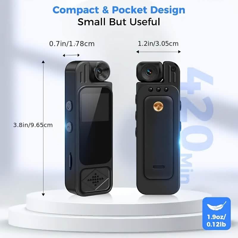 Premium Portable Body Camera Recorder – HD, SD Card Compatible Cameras & Drones - Tophatter Daily Deals