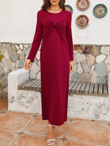 Twisted Round Neck Long Sleeve Dress Casual Dresses - Tophatter Daily Deals