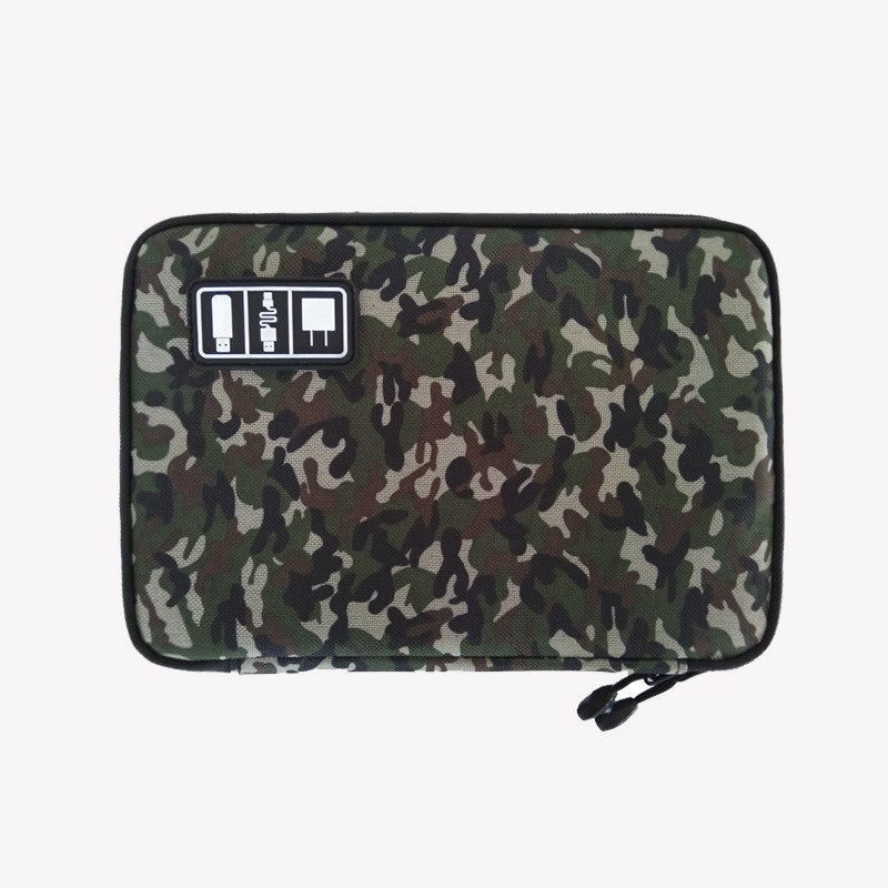 Cable Organizer Bag - Travel Tech Accessories Storage Case Camouflage dark green Cable Management & Organizers - Tophatter Daily Deals