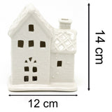 Ceramic Christmas LED House Ornament with Diamond Roof | Light-Up Decoration LED Light - Tophatter Daily Deals