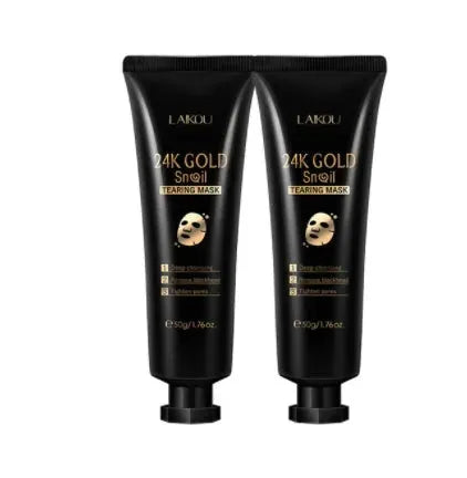 Gold Foil Snail Tear-Off Mask Hydrating 2pcs 50g Bracelets - Tophatter Daily Deals