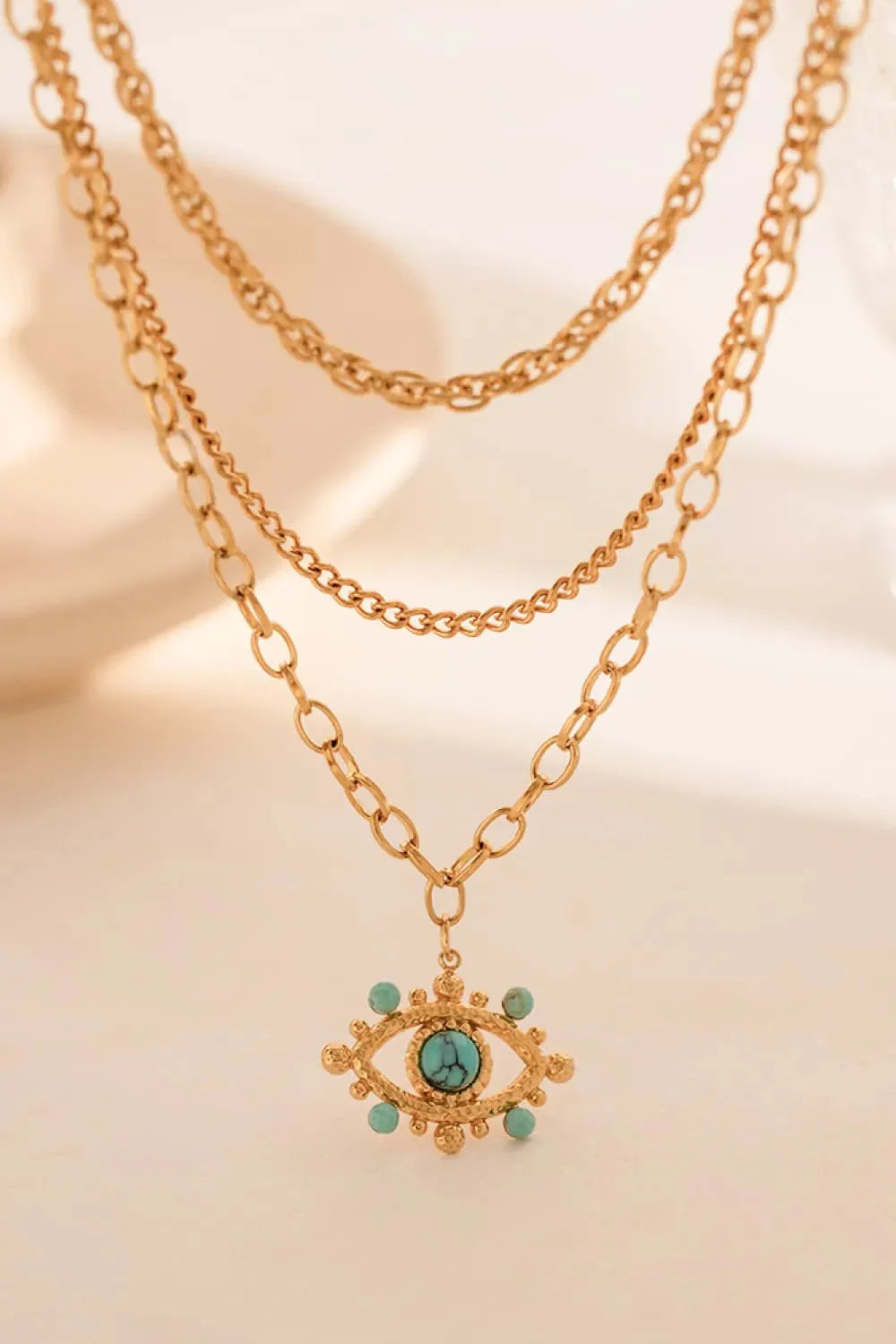 Evil Eye Design Turquoise Pendant Necklace Necklaces - Tophatter Daily Deals