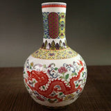 Antique Old Dragon And Phoenix Pattern Ceramic Crafts Vase Ornaments Celestial bottle 0 - Tophatter Daily Deals