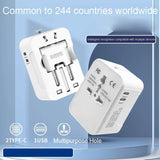 Universal Travel Adapter with Surge Protection, USB-A and Two USB-C Ports, White Electronics - Tophatter Daily Deals