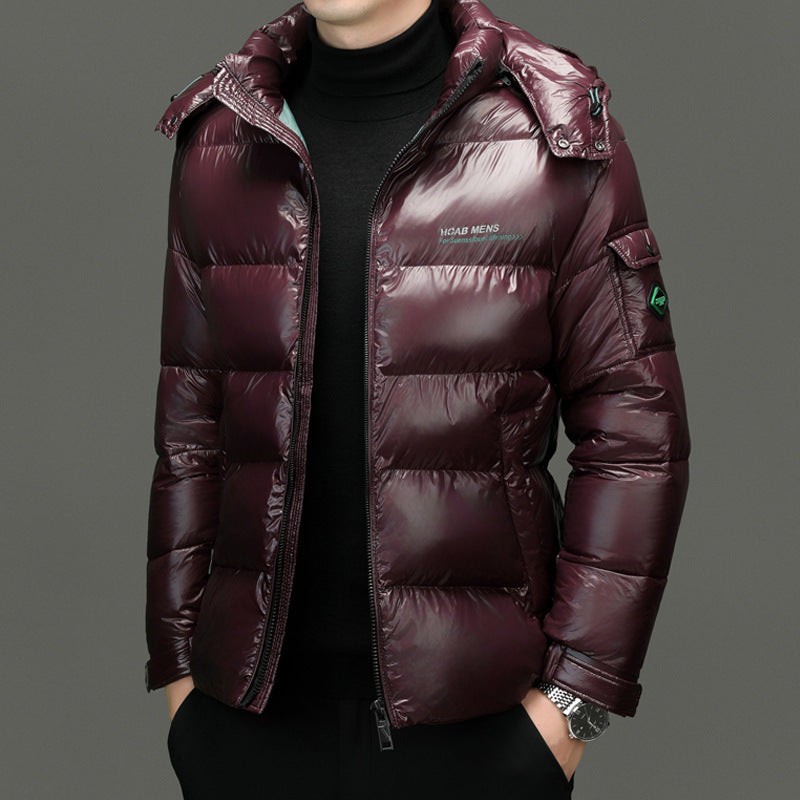 Insulating Men's Puffer Jacket - Hooded Quilted, Cotton 3D Changing Face Moving Picture Frame - Tophatter Daily Deals