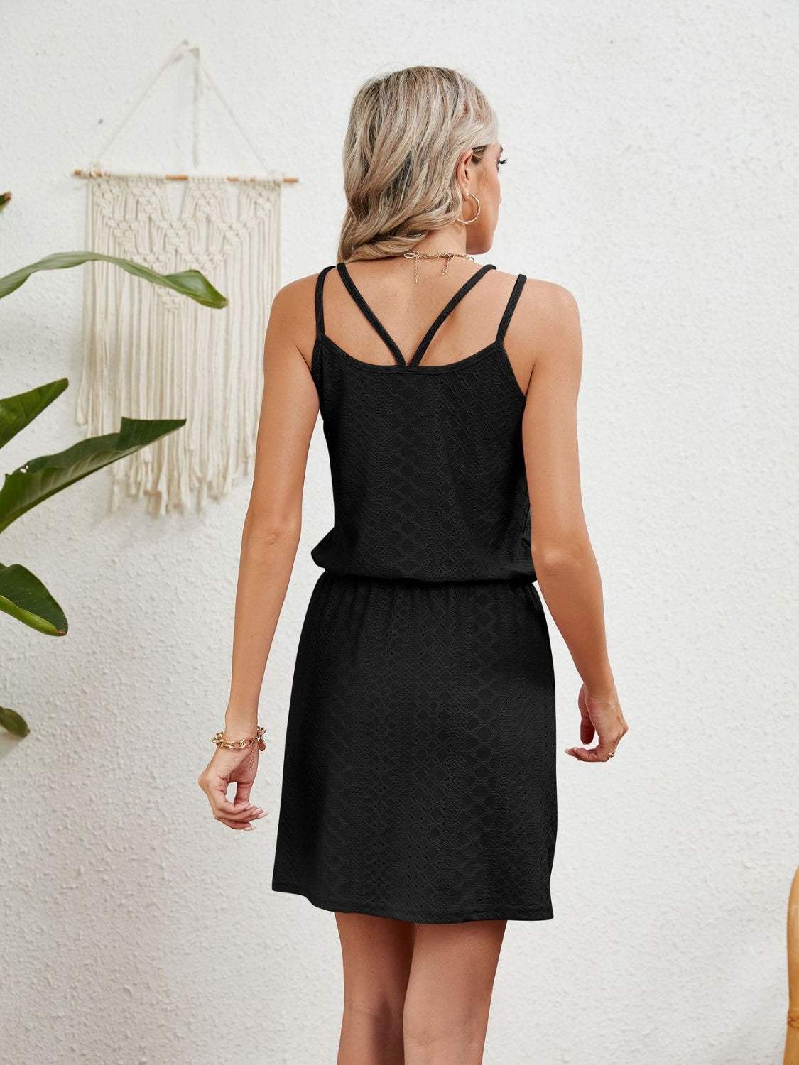 Eyelet Scoop Neck Sleeveless Dress Casual Dresses - Tophatter Daily Deals