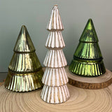 Shabby Chic White Wooden Christmas Tree | Freestanding Rustic Ornament - 21cm Ornament - Tophatter Daily Deals