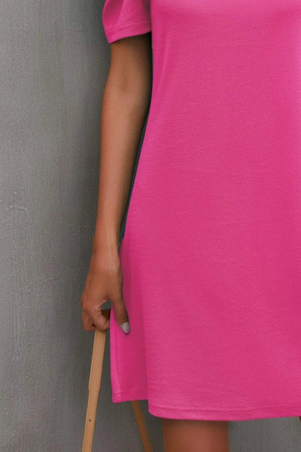 Round Neck Puff Sleeve Mini Dress Casual Dresses - Tophatter Daily Deals