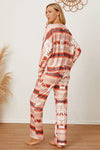 Striped Geometric Top and Pants Lounge Set Loungewear Sets - Tophatter Daily Deals