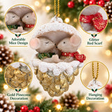 Mice In Gold Cone Resin Hanging Christmas Tree Decoration Gisela Graham 6cm Tree Decoration - Tophatter Daily Deals