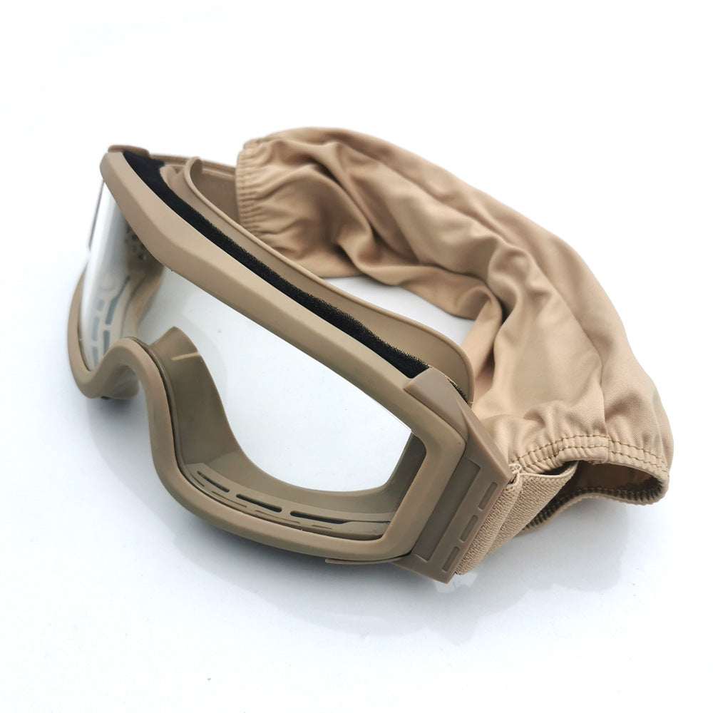 Against Wind And Sand Anti-shock Off-road Glasses Labor Protection Mirror Khaki Frame Transparent Sheet 0 - Tophatter Daily Deals